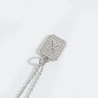 Letter Casual Elegant Lady Zircon Copper 14K Gold Plated Pendant Necklace Inlay Lobster Trigger Clasp Closure sku image 24