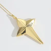 Cross Heart Shape Casual Classic Style Copper 14K Gold Plated Pendant Necklace Polishing Lobster Trigger Clasp Closure sku image 7