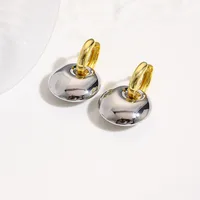 1 Par Geometría Ronda Estilo IG Elegante Glamour Cobre Chapados En Oro De 18K Blanco Oro Plateado Enchapado Pendientes De Gota main image 5