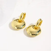 1 Pair Geometry Round IG Style Elegant Glam Copper 18K Gold Plated White Gold Plated Plating Drop Earrings sku image 1