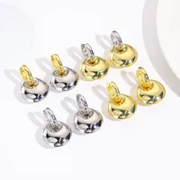 1 Pair Geometry Round IG Style Elegant Glam Copper 18K Gold Plated White Gold Plated Plating Drop Earrings main image 1
