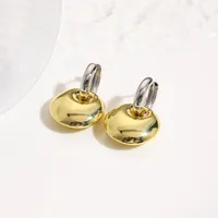 1 Pair Geometry Round IG Style Elegant Glam Copper 18K Gold Plated White Gold Plated Plating Drop Earrings main image 4