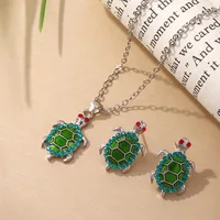 Elegant Alloy Tortoise Enamel Women's Jewelry Set sku image 2