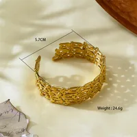Asymmetrical Elegant Hip-Hop Lady 18K Gold Plated 304 Stainless Steel Bangle In Bulk main image 2