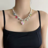 Geometric Star Elegant Lady Modern Style Acrylic Imitation Pearl Alloy Multi Charms Necklace Wholesale main image 3