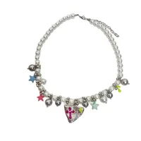 Geométrico Estrella Elegante Señora Estilo Moderno Acrílico Perla De Imitación Aleación Collar Con Múltiples Dijes Venta Al Por Mayor main image 4