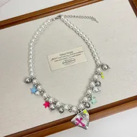 Geometric Star Elegant Lady Modern Style Acrylic Imitation Pearl Alloy Multi Charms Necklace Wholesale sku image 1