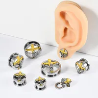 1 Piece Titanium Steel Hip-Hop Cross Skull Auricle main image 3
