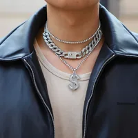 Forma De Corazón Hip Hop Retro Aleación Collares En Capas Venta Al Por Mayor main image 6