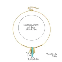 Geometric Retro Bohemian Alloy Turquoise Pendant Necklace Multi Charms Necklace Wholesale sku image 2