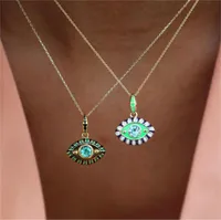 Devil's Eye Vintage Style 304 Stainless Steel Pendant Necklace Enamel Plating Lobster Trigger Clasp Closure main image 2