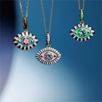 Devil's Eye Vintage Style 304 Stainless Steel Pendant Necklace Enamel Plating Lobster Trigger Clasp Closure main image 3