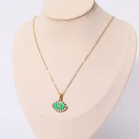 Devil's Eye Vintage Style 304 Stainless Steel Pendant Necklace Enamel Plating Lobster Trigger Clasp Closure main image 5