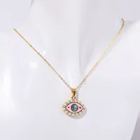 Devil's Eye Vintage Style 304 Stainless Steel Pendant Necklace Enamel Plating Lobster Trigger Clasp Closure sku image 5
