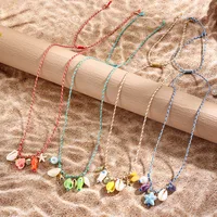 Conch Fish Marine Style Mother Pearl Shellfish Ceramics Pendant Necklace Wholesale main image 1