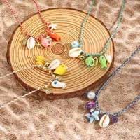 Conch Fish Marine Style Mother Pearl Shellfish Ceramics Pendant Necklace Wholesale main image 3