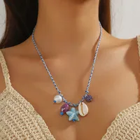 Conch Fish Marine Style Mother Pearl Shellfish Ceramics Pendant Necklace Wholesale main image 4