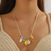 Conch Fish Marine Style Mother Pearl Shellfish Ceramics Pendant Necklace Wholesale main image 5