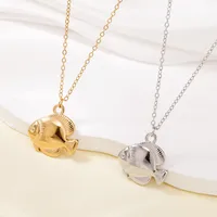 Fish Cute Simple Style Titanium Steel Pendant Necklace Plating Lobster Trigger Clasp Closure main image 1