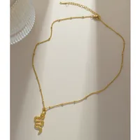 Serpent Rétro Style Classique Acier Inoxydable 304 Pendentif Placage Fermeture À Boucle De Type Homard main image 6