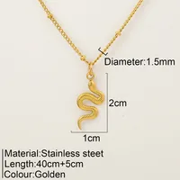 Serpent Rétro Style Classique Acier Inoxydable 304 Pendentif Placage Fermeture À Boucle De Type Homard main image 7