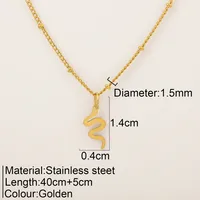 Snake Retro Classic Style 304 Stainless Steel Pendant Necklace Plating Lobster Trigger Clasp Closure sku image 2