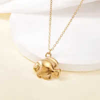 Fish Cute Simple Style Titanium Steel Pendant Necklace Plating Lobster Trigger Clasp Closure main image 2