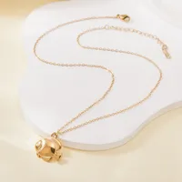 Fish Cute Simple Style Titanium Steel Pendant Necklace Plating Lobster Trigger Clasp Closure main image 5