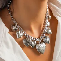 Retro Classic Style Metal Heart Shape Women's Jewelry Set sku image 4