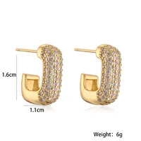 1 Paire Géométrique Style Simple Style Classique Le Cuivre Boucles D'Oreilles main image 2