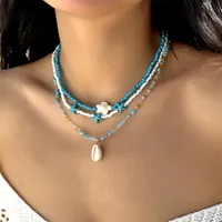 Starfish Vacation Marine Style Seed Bead Shell Necklace Wholesale sku image 1