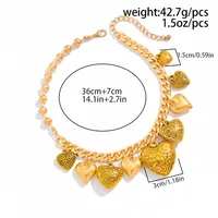 Retro Classic Style Metal Heart Shape Women's Jewelry Set main image 3