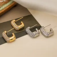 1 Paire Géométrique Style Simple Style Classique Le Cuivre Boucles D'Oreilles main image 1