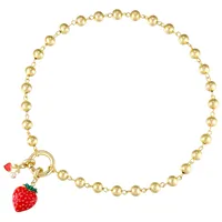 Strawberry Sweet Copper Pendant Necklace Spring Ring Trigger Clasp Closure main image 4