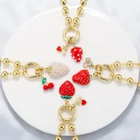 Strawberry Sweet Copper Pendant Necklace Spring Ring Trigger Clasp Closure main image 1