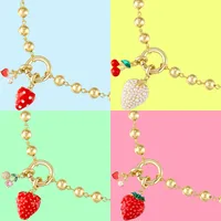 Strawberry Sweet Copper Pendant Necklace Spring Ring Trigger Clasp Closure main image 5