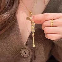Geometric Vintage Style Copper Pendant Necklace Plating Lobster Trigger Clasp Closure sku image 1