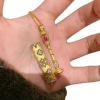 Geometric Vintage Style Copper Pendant Necklace Plating Lobster Trigger Clasp Closure main image 2