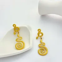 1 Pair Snake Classic Style 304 Stainless Steel Drop Earrings sku image 1