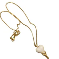 Heart Shape Elegant Copper Pendant Necklace Epoxy Plating Lobster Trigger Clasp Closure main image 5