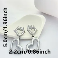 1 Paire Lèvres Style Classique Acier Inoxydable 304 Boucles D'oreilles main image 2