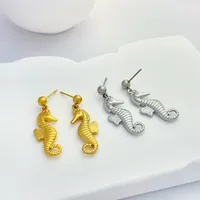 1 Paire Hippocampe Style Classique Acier Inoxydable 304 Boucles D'oreilles main image 1