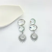 1 Pair Geometric Classic Style 304 Stainless Steel Zircon Drop Earrings sku image 2