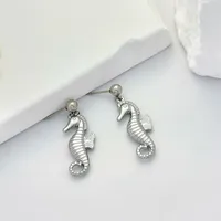 1 Pair Hippocampus Classic Style 304 Stainless Steel Drop Earrings sku image 2