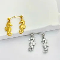 1 Pair Hippocampus Classic Style 304 Stainless Steel Drop Earrings main image 4