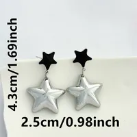 1 Par Estrella Retro Acero Inoxidable 304 Pendientes De Gota main image 2