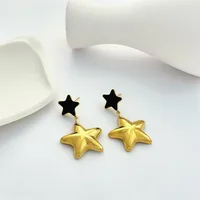 1 Paire Star Rétro Acier Inoxydable 304 Boucles D'oreilles main image 4