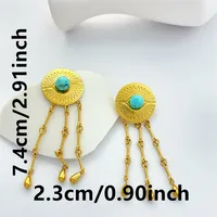 1 Paire Géométrique Rétro Acier Inoxydable 304 Boucles D'oreilles main image 2