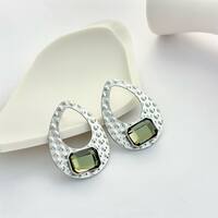 1 Paire Géométrique Rétro Acier Inoxydable 304 Boucles D'Oreilles main image 5