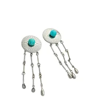 1 Paire Géométrique Rétro Acier Inoxydable 304 Boucles D'oreilles main image 5